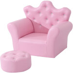 Ensemble fauteuil et pouf enfant design couronne de princesse - dossier et assise pouf avec boutons strass ... Ensemble fauteuil et pouf enfant design couronne de princesse - dossier et assise pouf avec boutons strass ...