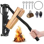 Ensemble fendeur de bois mural avec sac et gants, fendeur de bches manuel avec anneau de scurit, pour ...