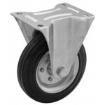Ensemble fixe, roue fixe en acier - caoutchouc, diam�tre 200 mm