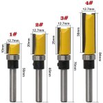 Ensemble de fraises � bois � roulement � billes de 1 / 2  de diam�tre avec fraise � affleurer � tige ...