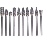 Ensemble de fraises rotatives en carbure  double coupe en alliage d'acier au tungstne pour les mches ...