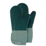 Ensemble de gants de cuisine en silicone, mitaines doubl�es en coton, sans bpa, gants de cuisson longs ...