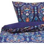 Ensemble housse de couette et taie d oreiller enfant motif floral en coton bleu et multicolore 135 x ...