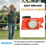 Ensemble lanceur double ressort facile r�armement - compatible tron�onneuses essence 45 - 62 cc 4500 ...