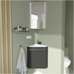 Mob - in - ensemble lave - mains angle suspendu avec armoire toilette d'angle