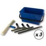 Ensemble lave vitres pro seau 13 l mouilleur 3 raclettes inox 25 - 35 - 45 cm - lot de 3 - ensemble complet ... Ensemble lave vitres pro seau 13 l mouilleur 3 raclettes inox 25 - 35 - 45 cm - lot de 3 - ensemble complet ...