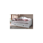 Ensemble lit banquette avec tiroir blanc - amorena
