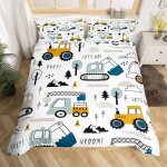 Ensemble de literie de voiture de dessin anim� ensemble de literie de construction housse de couette ...