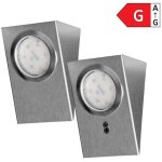 Ensemble de luminaires led sous meuble makan 2w, 180lm, 4000k, avec interrupteur sans contact, inox