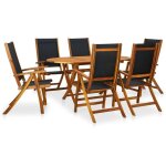 Ensemble � manger d'ext�rieur 7 pcs bois d'acacia solide vidaxl