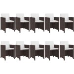 Vidaxl - salon de jardin 11 pcs avec coussins r�sine tress�e marron