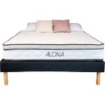 Ensemble matelas 120x190 cm et sommier gris - 25, 5 cm - accueil moelleux - soutien ferme - 5 zones de ...