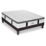 Ensemble matelas ferme 160x200cm ? mousse � m�moire de forme ? sommier � lattes apparentes ? a�ration ...