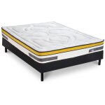 Maison aubertin - ensemble matelas aubertin ressorts ensachs accueil mmoire et sommier kit bois noir ...