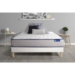 Actisom - ensemble matelas m�moire de forme actimemo form 90x200 cm 5zones de confort + sommier kit blanc ...