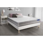Actisom - ensemble matelas m�moire de forme actimemo touch 140x190 3zones de confort + sommier kit blanc ...