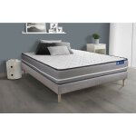 Actisom - ensemble matelas ressorts ensach�s actiflex pur 140x190cm 3zones de confort + sommier kit gris ...