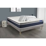 Ensemble matelas sommier actiflex confort 160 x 200 cm 2 oreillers et couette ressorts ensachs et mmoire ...