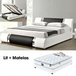 Meubler design ensemble matelas sommier coffre 140 atlantic, polyur�thane, style contemporain, 223 x ...