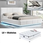 Meubler design ensemble matelas sommier coffre blanc 140 alexi, polyuréthane, style contemporain, 214 ... Meubler design ensemble matelas sommier coffre blanc 140 alexi, polyuréthane, style contemporain, 214 ...