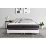 Somness - ensemble matelas sommier regen 180 x 200 cm - couleur : blanc avec 2 oreillers et couette