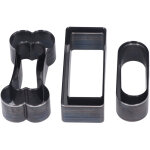 Ensemble de matrices de d�coupe, poin�on artisanal en cuir, outil de coupe creux, forme d'os ovale rectangulai ...