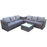 Fimous - ensemble de meubles de jardin en rotin gris mixte foncé canapé d'angle 2 tables Fimous - ensemble de meubles de jardin en rotin gris mixte foncé canapé d'angle 2 tables