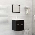 Ensemble de meubles de salle de bain 2 pcs noir agglom�r� - vidaxl