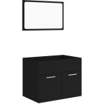 Ensemble �l�gant de meubles de salle de bain avec 2 portes et miroir diff�rentes couleurs couleur : noir ...