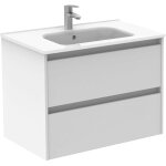 Ensemble de meubles de salle de bain avec 2 tiroirs compacts sansa - royo couleur : blanc brillant - ...