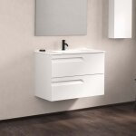 Ensemble de meubles de salle de bain avec 2 tiroirs compacts vitale - royo couleur : blanc brillant - ...