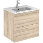 Ensemble de meubles de salle de bains avec 2 tiroirs compacts vitale - royo couleur : blanc brillant ...