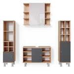 Vicco - ensemble de meubles de salle de bain fynn, ch�ne de force dor�, 4 parties