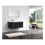 Ensemble de meubles de salle de bain laurance 1200, noir mat - forme lgrement arrondie sans miroir, ...