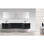 Ensemble de meubles de salle de bain laurance 2400, noir mat - forme arrondie - bernstein