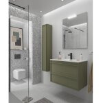 Ensemble meuble sous - vasque salgar attila vert l80cm et plan vasque alterna concerto blanc l80cm - ...