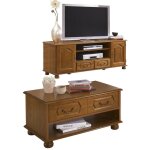 Beaux meubles pas chers - ensemble meuble tv et table basse chêne rustique Beaux meubles pas chers - ensemble meuble tv et table basse chêne rustique