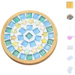 Ensemble de mosaques artisanales, sous - tasses en bois, ensemble de mosaques de couleurs mlanges, ...