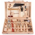 Coffret multi - outils 16 pi�ces ? outils en m�tal et bois massif ? bo�te de rangement en bois ? pour ...