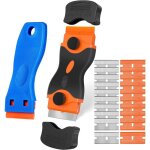 Ensemble outils de grattoir avec double t�te, 20 lames pour nettoyage plaque vitroc�ramique et films ...