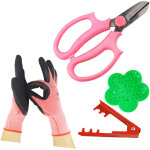 Ensembles d'outils de jardin � main pour cisailles � fleurs, kit de 4 pi�ces avec ciseaux floraux, pince ...
