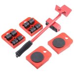 Ensemble d'outils de levage de meubles, outil de levage de meubles avec tige de levage et 4 roues, patins ...
