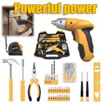Ensemble d'outils m�nagers avec tournevis �lectrique 3. 6v, 112 pcs kit