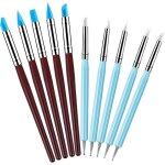 Ensemble de pinceaux en silicone de 10 pi�ces, outils de sculpture en argile assortis, outils en argile, ...