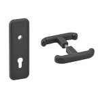 Ensemble de poignées et plaque de propreté de porte de garage t, carré 8mm, noir - thirard Ensemble de poignées et plaque de propreté de porte de garage t, carré 8mm, noir - thirard