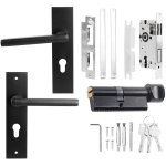 Ensemble de poignée de porte de cylindre de serrure simple d'intérieur de serrure fendue d'alliage de ... Ensemble de poignée de porte de cylindre de serrure simple d'intérieur de serrure fendue d'alliage de ...