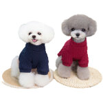 Ensemble pull - over pour chien (2 pi�ces), tricot torsad� pour temps froid, col roul� classique, v�tements ...