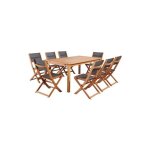Ensemble repas de jardin 6 a 8 personnes - table extensible 180 - 240 x 100 cm + 6 chaises assises textilene ...
