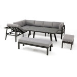Dcb garden - ensemble repas de jardin - gris anthracite - aluminium - 9 places - antalya Dcb garden - ensemble repas de jardin - gris anthracite - aluminium - 9 places - antalya
