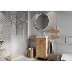 Pegane - ensemble salle de bain olbia meuble avec vasque couleur chne sonoma - longueur 40 x profondeur ...